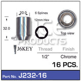 Chrome Nut Pack (16) J232-16 - Nice Products | Universal Auto Spares