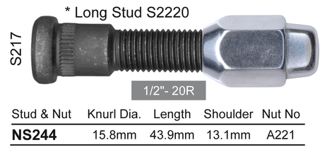 Stud & Nut NS244 - Nice Products | Universal Auto Spares