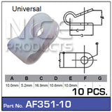 Fasteners Pkt 10 AF351-10 - Nice Products | Universal Auto Spares