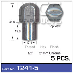 Chrome Nuts pk5 T241-5 - Nice Products | Universal Auto Spares