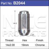 Chrome Nut B2044 - Nice Products | Universal Auto Spares
