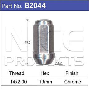 Chrome Nut B2044 - Nice Products | Universal Auto Spares
