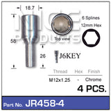 Chrome Nuts (set of 4 + Key) JR458-4 - Nice Products | Universal Auto Spares