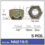 Wheel Nuts pk5 NN219-5 - Nice Products | Universal Auto Spares