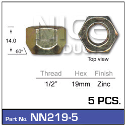 Wheel Nuts pk5 NN219-5 - Nice Products | Universal Auto Spares