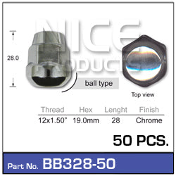 Wheel Nut Ball Taper BB328-50 - Nice Products | Universal Auto Spares