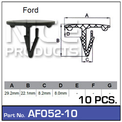 Fasteners Pkt 10 AF052-10 - Nice Products | Universal Auto Spares