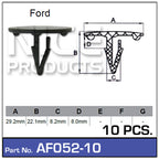 Fasteners Pkt 10 AF052-10 - Nice Products | Universal Auto Spares