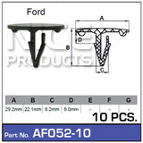 Fasteners Pkt 10 AF052-10 - Nice Products | Universal Auto Spares