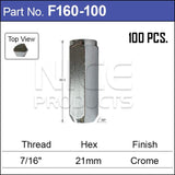 Chrome Nuts pk100 F160-100 - Nice Products | Universal Auto Spares