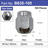 Chrome Nuts B630-100 - Nice Products | Universal Auto Spares