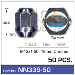 Wheel Nuts pk50 NN339-50 - Nice Products | Universal Auto Spares