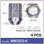 Wheel Nuts pk4 NN323-4 - Nice Products | Universal Auto Spares