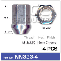 Wheel Nuts pk4 NN323-4 - Nice Products | Universal Auto Spares