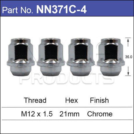 Wheel Nut NN371C-4 - Nice Products | Universal Auto Spares