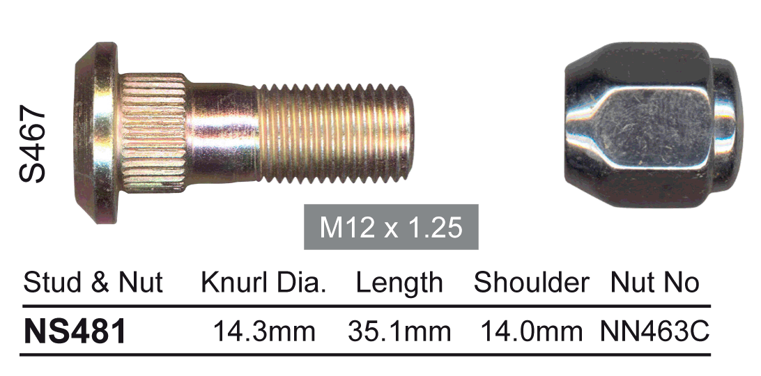 Stud & Nut NS481 - Nice Products | Universal Auto Spares