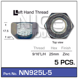 Wheel Nuts pk5 NN925L-5 - Nice Products | Universal Auto Spares