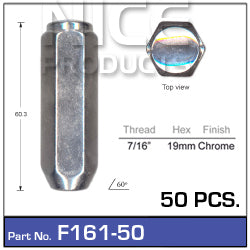 Chrome Nuts pk50 F161-50 - Nice Products | Universal Auto Spares