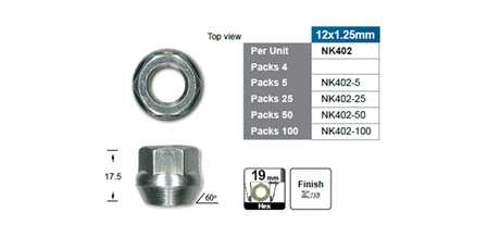 Wheel Nut NK402 - Nice Products | Universal Auto Spares