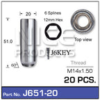 Wheel Nuts Pack (20) J651-20 - Nice Products | Universal Auto Spares