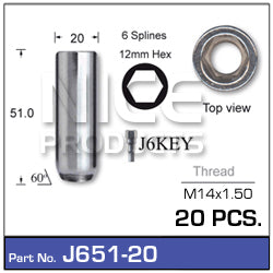 Wheel Nuts Pack (20) J651-20 - Nice Products | Universal Auto Spares