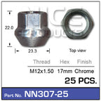 Wheel Nut NN307-25 - Nice Products | Universal Auto Spares