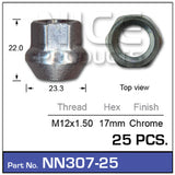 Wheel Nut NN307-25 - Nice Products | Universal Auto Spares