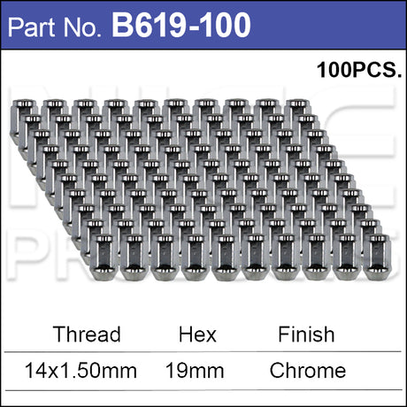 Chrome Nuts pk100 B619-100 - Nice Products | Universal Auto Spares