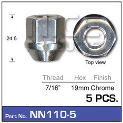 Chrome Nuts pk5 NN110-5 - Nice Products | Universal Auto Spares