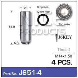 Chrome Nut J651-4 - Nice Products | Universal Auto Spares
