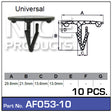 Fasteners Pkt 10 AF053-10 - Nice Products | Universal Auto Spares