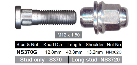 Stud & Nut NS370G - Nice Products | Universal Auto Spares