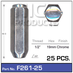 Chrome Nuts pk25 F261-25 - Nice Products | Universal Auto Spares