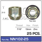 Wheel Nuts pk25 NN102-25 - Nice Products | Universal Auto Spares