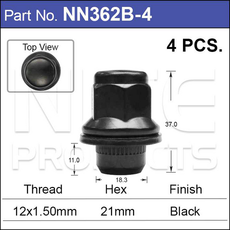 Wheel Nut NN362B-4 - Nice Products | Universal Auto Spares