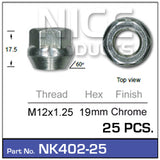 Wheel Nuts NK402-25 - Nice Products | Universal Auto Spares