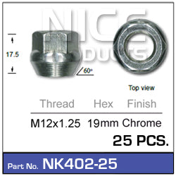 Wheel Nuts NK402-25 - Nice Products | Universal Auto Spares