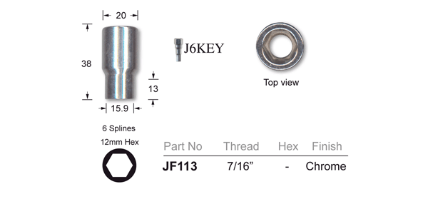 Chrome Nut JF113 - Nice Products | Universal Auto Spares