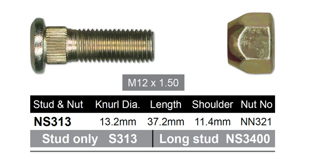 Stud & Nut NS313 - Nice Products | Universal Auto Spares