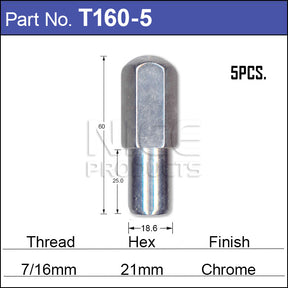 Chrome Nuts pk5 T160-5 - Nice Products | Universal Auto Spares
