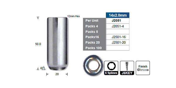 Chrome Nut J2051 - Nice Products | Universal Auto Spares
