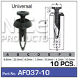 Fasteners Pkt 10 AF037-10 - Nice Products | Universal Auto Spares