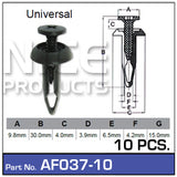 Fasteners Pkt 10 AF037-10 - Nice Products | Universal Auto Spares