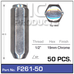 Chrome Nuts pk50 F261-50 - Nice Products | Universal Auto Spares