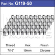 Chrome Nuts pk50 G119-50 - Nice Products | Universal Auto Spares