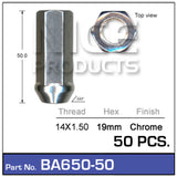Chrome Nuts pk50 BA650-50 - Nice Products | Universal Auto Spares