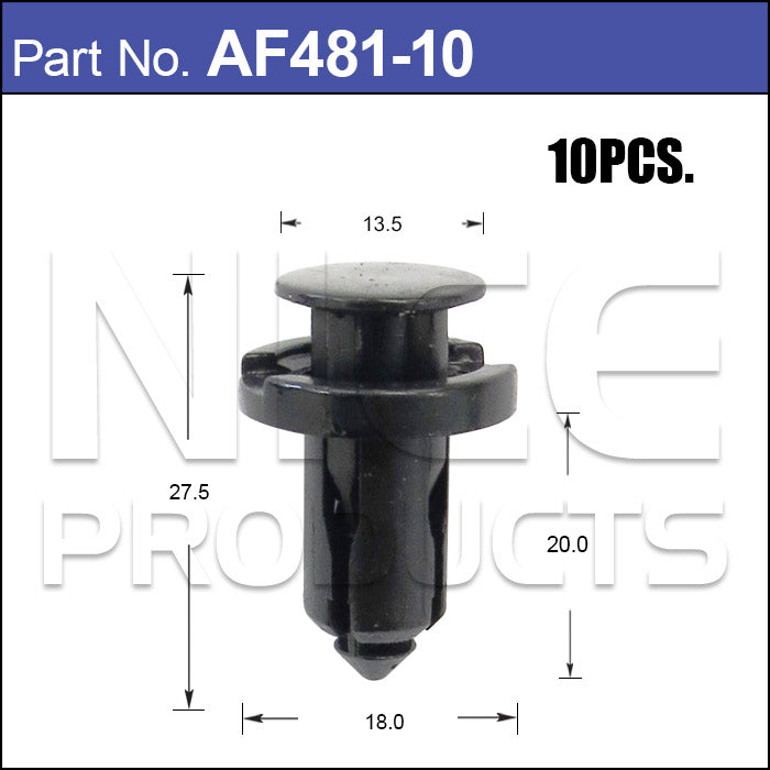 Fasteners Pkt 10 AF481-10 - Nice Products | Universal Auto Spares