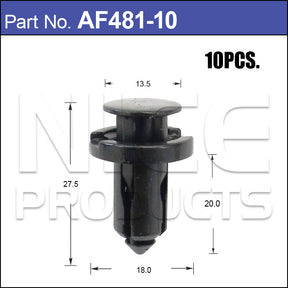 Fasteners Pkt 10 AF481-10 - Nice Products | Universal Auto Spares