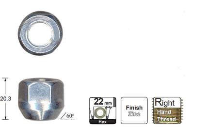 Wheel Nuts pk100 NN622-100 - Nice Products | Universal Auto Spares