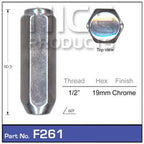 Chrome Nuts pk100 F261-100 - Nice Products | Universal Auto Spares